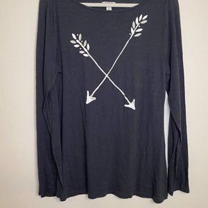 old navy navy blue graphic long sleeve tee